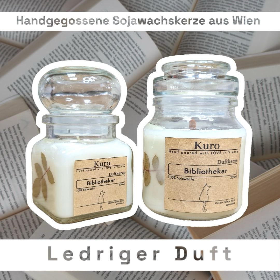 Duftkerzen aus 100% Sojawachs 120ml / Bibliothekar Kerzen Kuro oesterreich handgemachte geschenke in wien