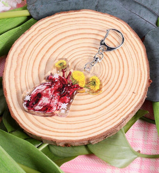 Schlüsselanhänger von RaffaelaArt Blumenherz Accessoires & Taschen RaffaelaArt oesterreich handgemachte geschenke in wien