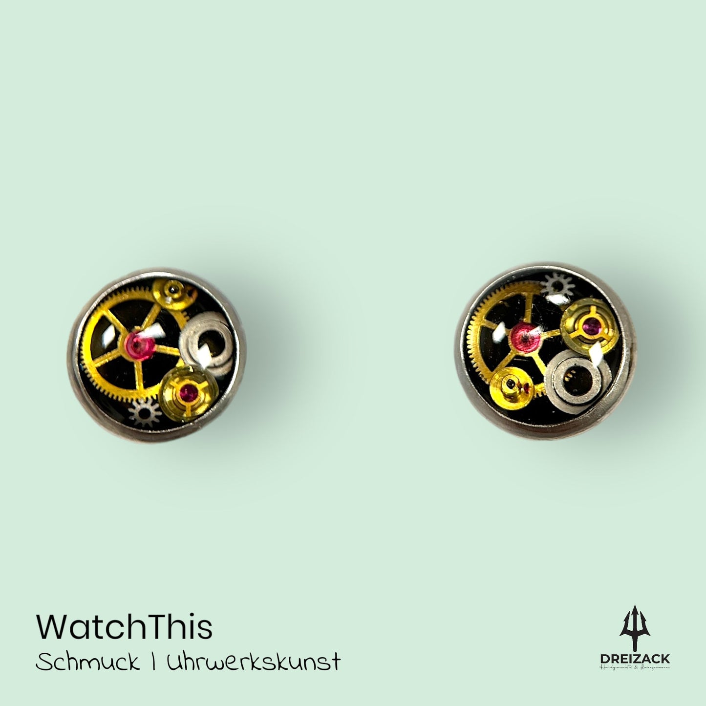 Ohrstecker von WatchThis - Zeitlose Eleganz aus Uhrwerken 6mm | Chronos Schmuck WatchThis oesterreich handgemachte geschenke in wien
