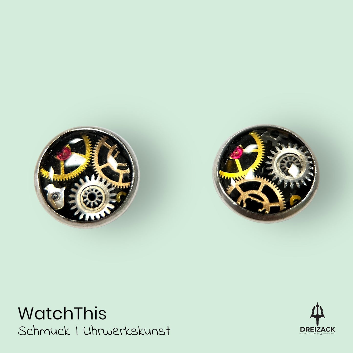 Ohrstecker von WatchThis - Zeitlose Eleganz aus Uhrwerken 8mm | Cynthia Schmuck WatchThis oesterreich handgemachte geschenke in wien