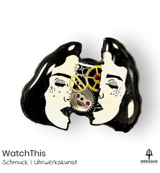 Ansteck-Pins von WatchThis - Zeitlose Eleganz aus Uhrwerken Lady | Xena Schmuck WatchThis oesterreich handgemachte geschenke in wien