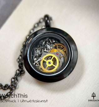 Medaillons von WatchThis - Zeitlose Eleganz aus Uhrwerken Schwarz | Nox Schmuck WatchThis oesterreich handgemachte geschenke in wien
